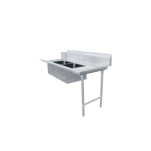 Product image #1 for Omcan USA 72-Inch Straight Soiled Dishtable with Two Pre-Rinse Sinks, Right-to-Left Operation