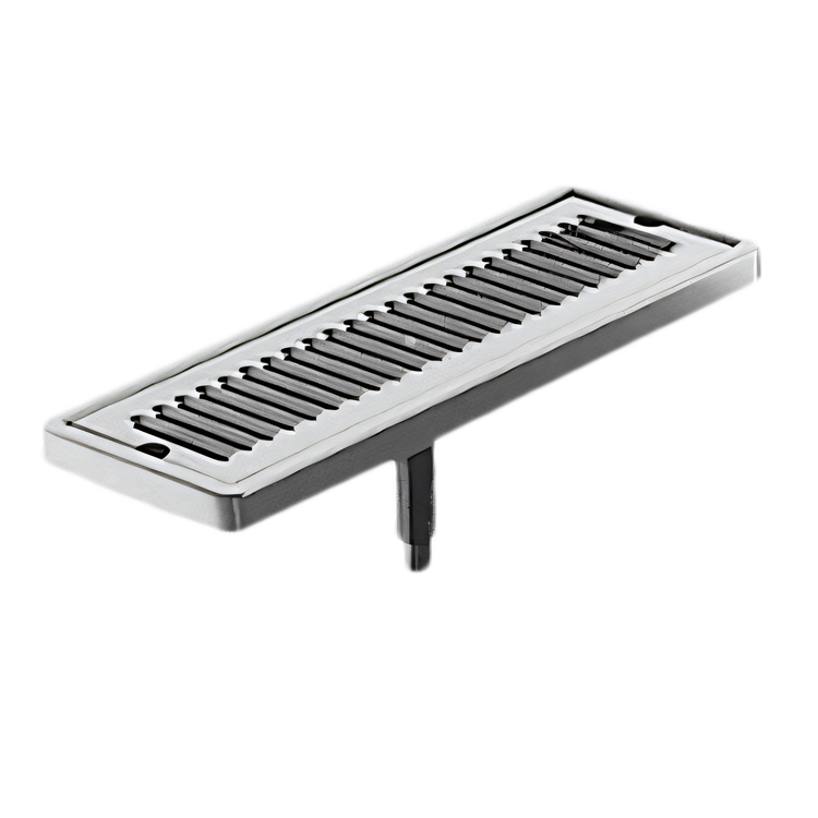 Product image #1 for Perlick 5000 Series Surface-Mount Stainless Steel Drip Tray Trough with Removable Louvered Glass Rack and 1/2-Inch Drain