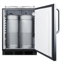 Summit Commercial ADA-Compliant Outdoor Built-In/Freestanding Dual Tap Kegerator Beer Dispenser, 24-Inch, 5.5 Cu. Ft.