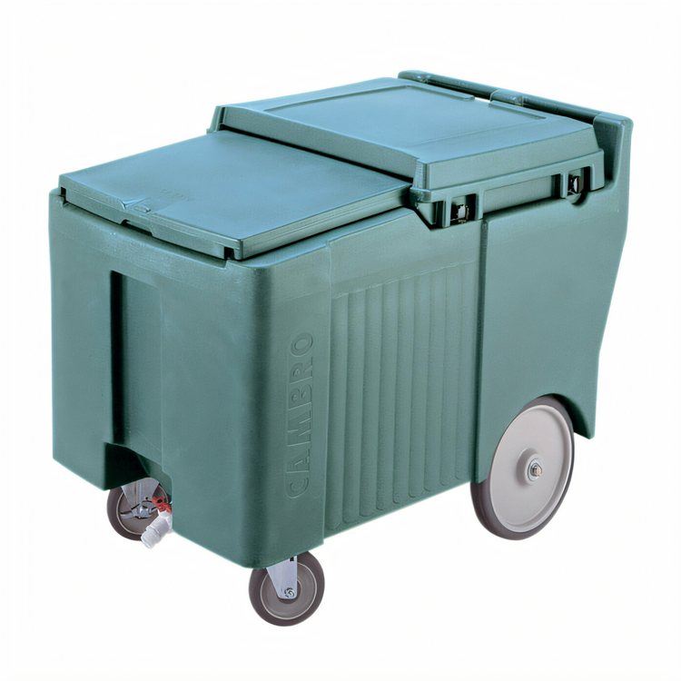 Product image #2 for Cambro SlidingLid Mobile Ice Caddy with Sliding Lid and Easy Wheels, 175 lb Capacity, Slate Blue