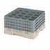 Thumbnail image #2 for Cambro Camrack Full Size 16-Compartment Beige Glass Rack with 4 Soft Gray Extenders