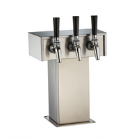 Perlick 3-Faucet Stainless Steel Tee Tower Beer Dispensing Kit