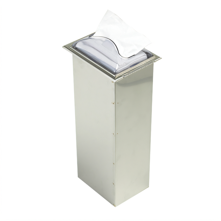 Product image #1 for San Jamar Classic In-Counter Interfold Napkin Dispenser, 450+ Capacity, Clear Faceplate, Stainless Steel Body