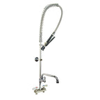 Thumbnail image #1 for BK Resources EVO-4DMPR-AF12 Deck-Mount Pre-Rinse Assembly with Add-On Faucet, 12-Inch Swing Spout, 4-Inch On-Center, Stainless Steel