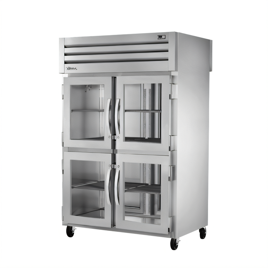 Product image #1 for True SPEC SERIES 2-Section Pass-Thru Refrigerator with 4 Glass Half Front Doors and 2 Solid Rear Doors