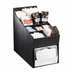 Thumbnail image #1 for Black Polystyrene Countertop Condiment, Straw & Napkin Organizer with Full-Fold Napkin Dispenser