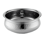 Thumbnail image #1 for American Metalcraft HB6 27 oz. Round Hammered Stainless Steel Serving Bowl, 6" Diameter x 2-1/2" High Case of 24