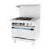 Thumbnail image #1 for Turbo Air Radiance 36-Inch Heavy-Duty Natural Gas Combination Restaurant Range with 4 Open Burners, 12-Inch Right Griddle, and Standard Oven