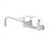 Thumbnail image #1 for T&S Brass 8-Inch Wall-Mounted Double Pantry Mixing Faucet with Swing Nozzle and Soap Dish