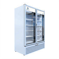 Beverage Air Marketeer Two-Section Reach-In Glass Door Refrigerated Merchandiser, 41.66 Cu. Ft., White, Bottom-Mounted Self-Contained, R290