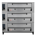 Thumbnail image #1 for Marsal (Middleby) SD-660 TRIPLE Triple-Deck Gas Pizza Oven with Brick Decks, 36 x 60-Inch Chambers, Stainless Steel Exterior