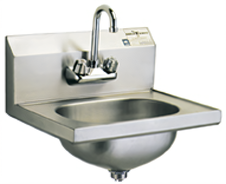 Product image #1 for Eagle Group HSA-10-F Wall-Mounted 304 Stainless Steel Hand Sink with Splash-Mounted Gooseneck Faucet