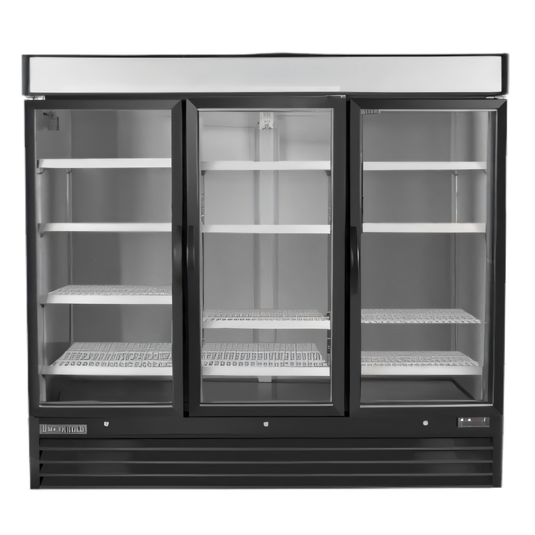 Product image #1 for Maxx Cold X-Series 72 Cu. Ft. Three-Section Glass Door Merchandiser Freezer — Triple-Pane Heated Glass Doors, Bottom-Mount Compressor