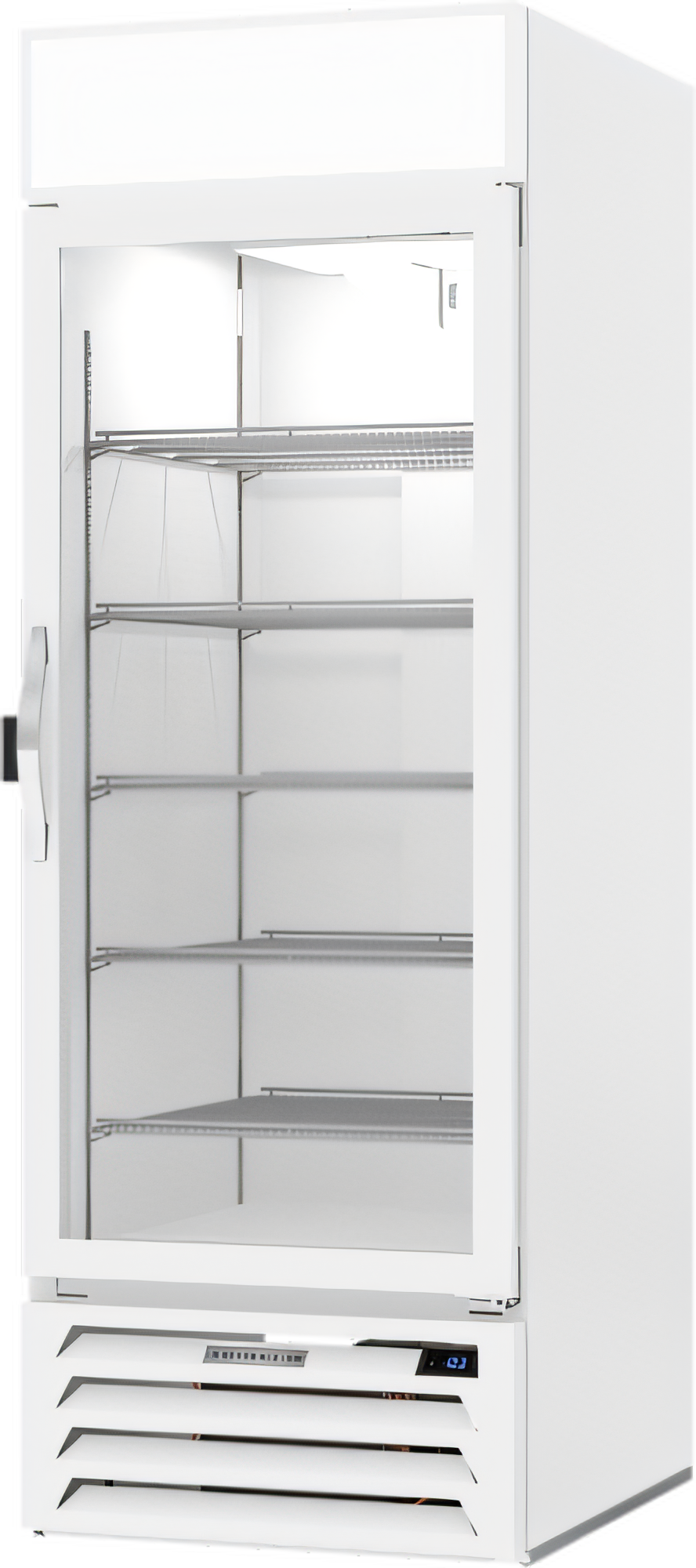Product image #1 for Beverage-Air MarketMax IQ 1-Section Reach-In Glass Door Freezer Merchandiser, White, 23.32 Cu. Ft.