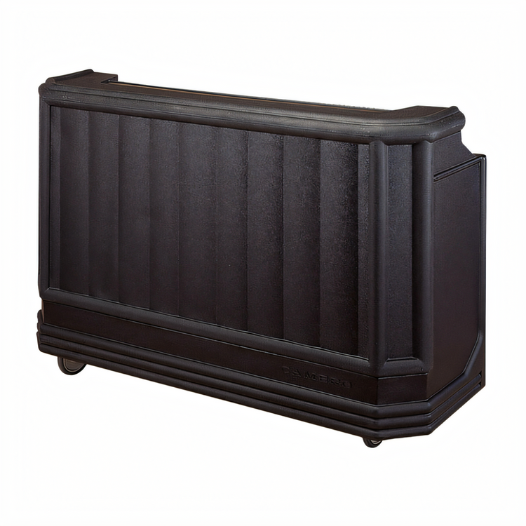 Product image #2 for Cambro CamBar 72-3/4-Inch Portable Beverage Bar, Economy System, with 80-Lb Ice Sink and 7-Bottle Speed Rail, Black