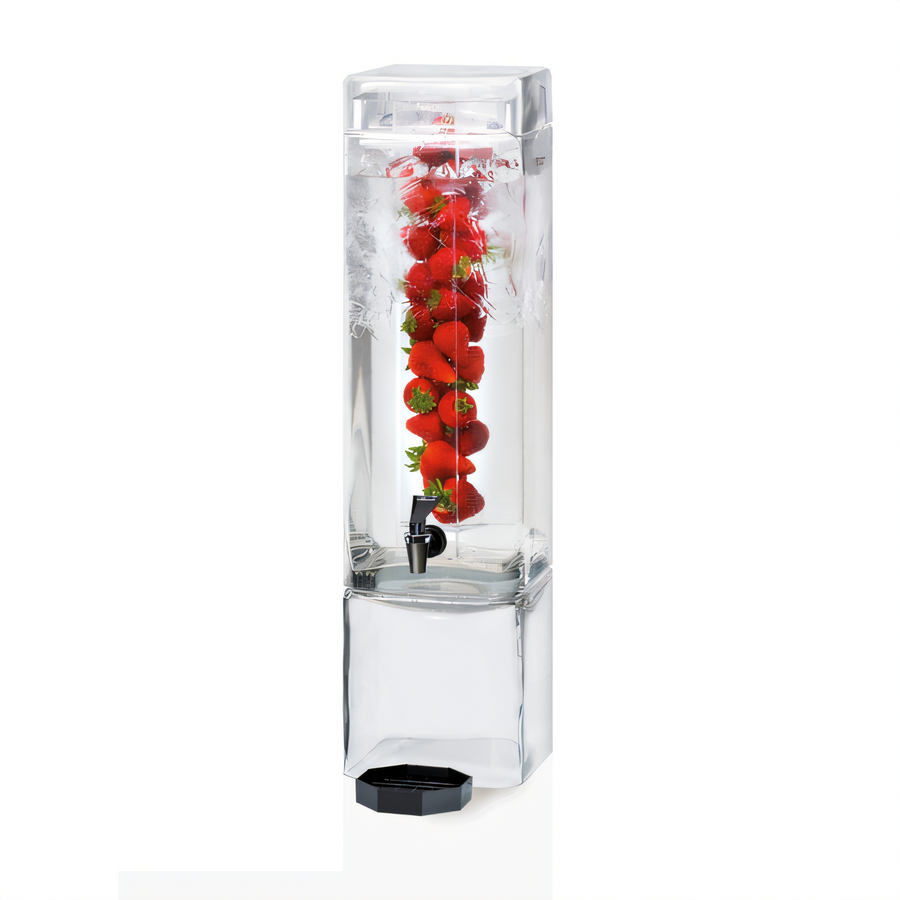 Product image #1 for Cal-Mil 3 Gallon Square Glass Beverage Dispenser with Infusion Chamber and Drip Tray