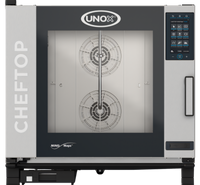 UNOX ChefTop MIND.Maps Plus Gas Countertop Combi Oven / Steam Oven, 6 Full-Size Sheet Pan / 12 Hotel Pan Capacity