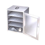 Thumbnail image #1 for Lakeside Manufacturing 75112 Room Service Food Carrier Box, 3 Removable Perforated Shelves, Solid Fuel Canister, Stainless Steel