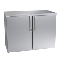 48-Inch Two-Section Non-Refrigerated Back Bar Dry Storage Cabinet with Locking Solid Doors
