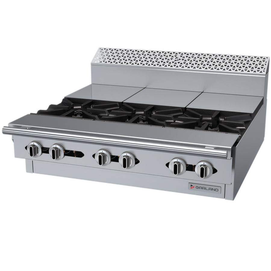 Product image #1 for Garland Cuisine Series Heavy Duty 36-Inch Modular Top Gas Range with 3 Open Burners and 3 Hot Tops
