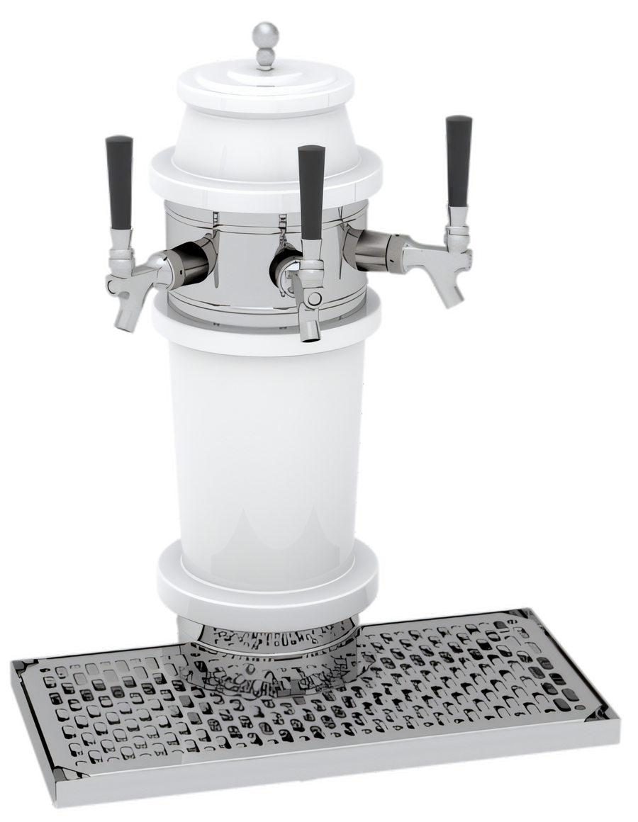 Product image #1 for Glastender Roman 3-Faucet Ceramic Draft Dispensing Tower with Polished Brass Finish