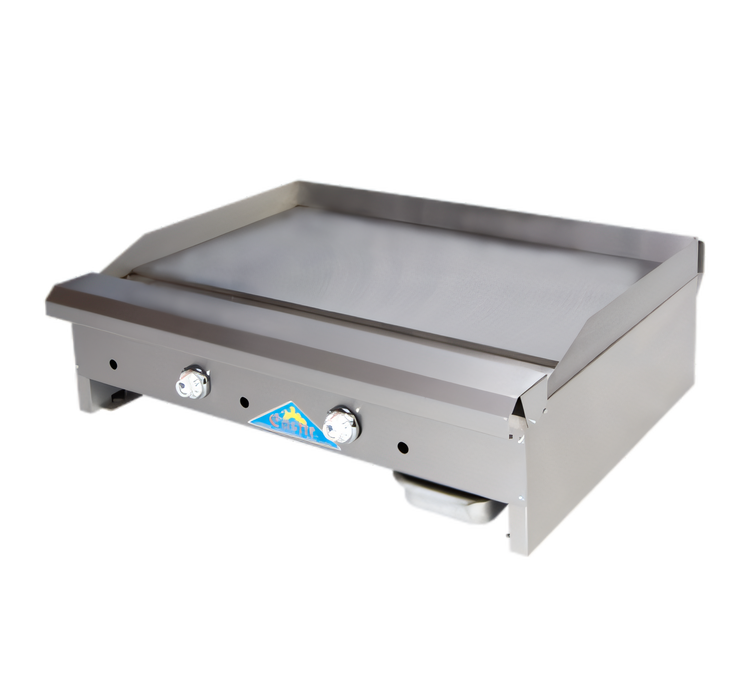 Product image #1 for Comstock-Castle Countertop Gas Griddle, 30 Inch W x 20 Inch D, 5/8 Inch Highly Polished Steel Plate, Thermostat Controls