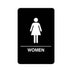Thumbnail image #1 for Women's Restroom Braille Sign with Symbol, 6 x 9 Inches, Black with White Imprint