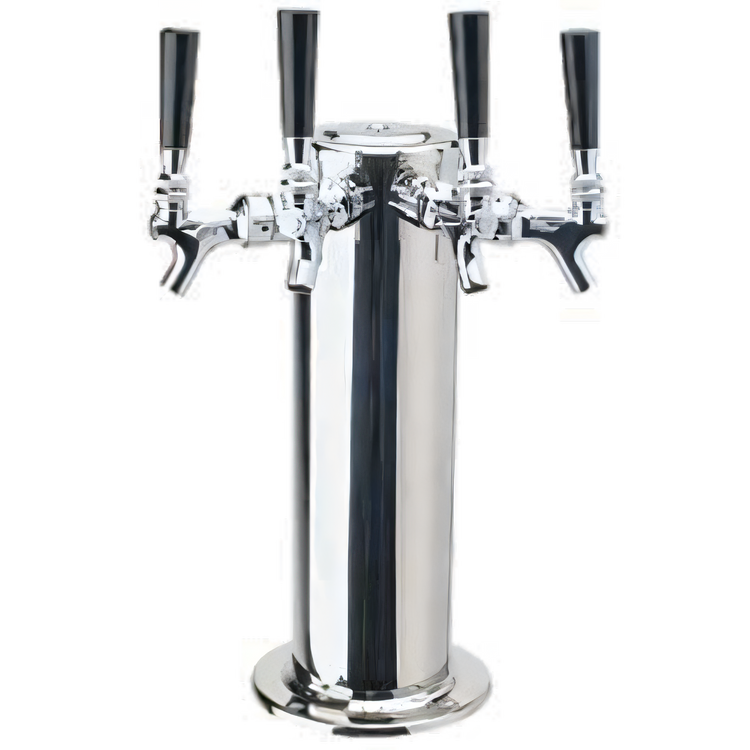 Product image #1 for Micro Matic 4-Faucet Countertop Glycol-Cooled Stainless Steel Draft Beer Tower