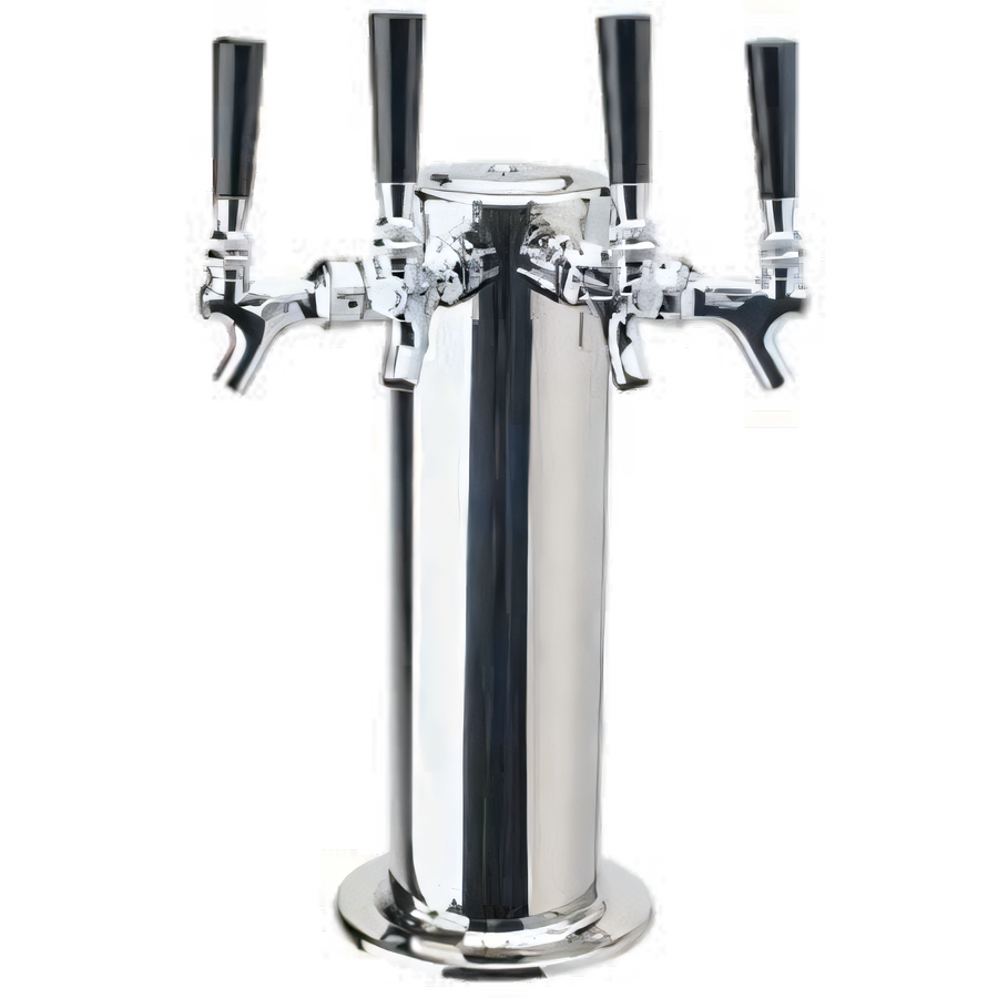 Product image #1 for Micro Matic 4-Faucet Countertop Glycol-Cooled Stainless Steel Draft Beer Tower