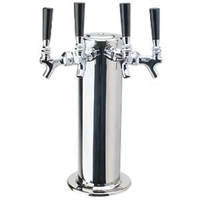 Micro Matic 4-Faucet Countertop Glycol-Cooled Stainless Steel Draft Beer Tower