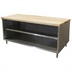Thumbnail image #1 for BK Resources Hard Maple Top Chef Table with Stainless Steel Cabinet Base, Open Front, 72 x 30 Inches
