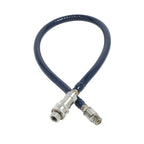 Thumbnail image #1 for T&S Brass Safe-T-Link HW-4B-60 60-Inch Stainless Steel Braided Water Connector Hose, 3/8-Inch NPT Male x 3/8-Inch Quick Disconnect, Blue Coated