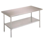 Thumbnail image #1 for John Boos Stallion FBLS6018-X Stainless Steel Work Table, 60 x 18 Inches, 18-Gauge Top, Open Base with Adjustable Undershelf
