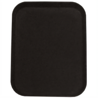 18 x 14 Inch Rectangular Black ABS Non-Slip Serving Tray