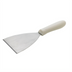 Thumbnail image #1 for Winco Large Stainless Steel Grill and Griddle Scraper with White Ergonomic Handle, 4-7/8 x 4-Inch Blade