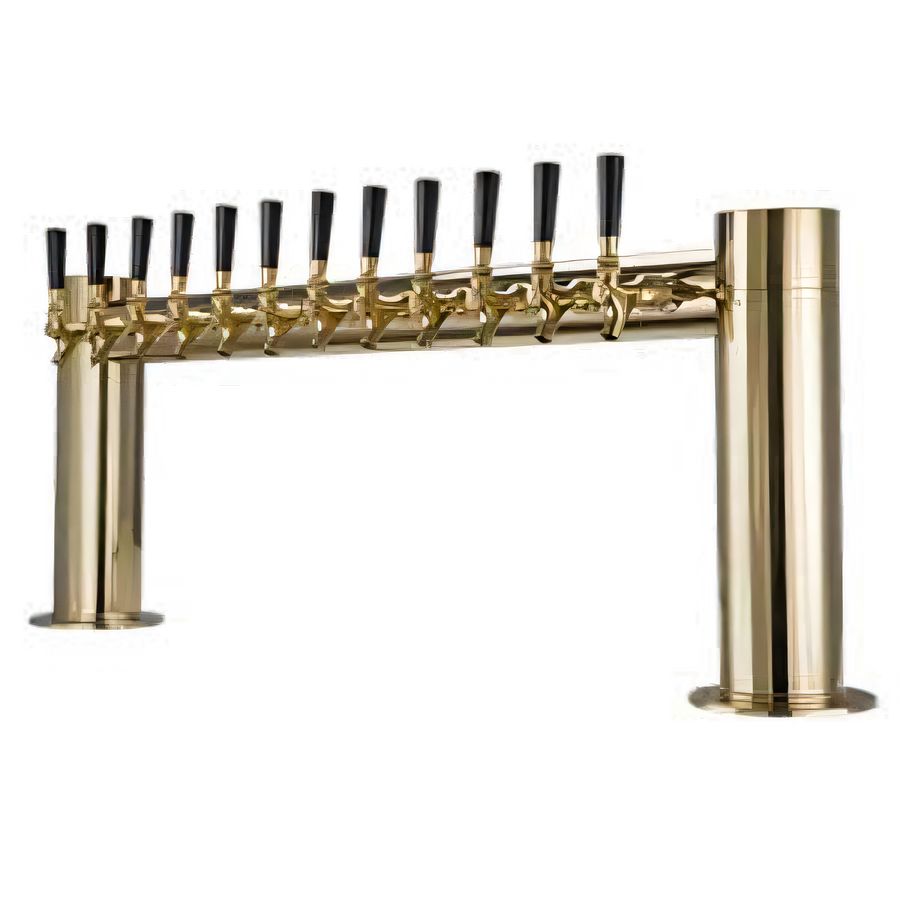 Product image #1 for Metropolis H 12-Faucet Countertop Glycol-Cooled Draft Beer Tower, PVD Brass Finish