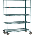 Thumbnail image #1 for Metro Super Erecta SE-2124K3-68-M5 Mobile Wire Shelving Unit, 24"W x 21"D x 68"H, 900 lbs per unit, evenly distributed1" shelf adjustment, (5) wire