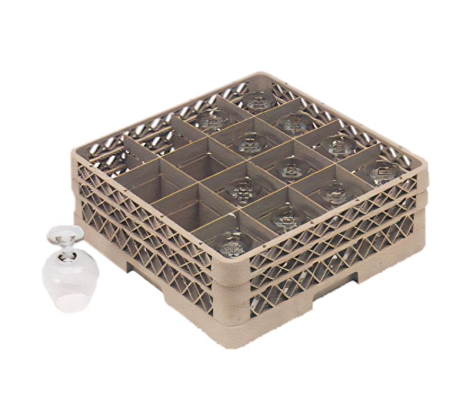 Product image #1 for Traex Full Size Double-Wall 16-Compartment Glass/Stemware Dishwasher Rack with Extenders