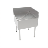 Top Shelf TSF90D-I 24 Inch x 24 Inch Stainless Steel Underbar Inside Corner Drainboard with Glass Rack Inserts