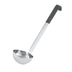Thumbnail image #1 for Jacob's Pride® 8 oz One-Piece Heavy-Duty Stainless Steel Ladle with Black Kool-Touch Handle