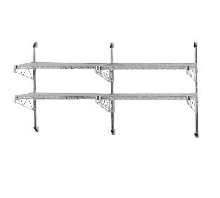 Product image #1 for Advance Tabco Special Value Heavy-Duty 2-Tier Adjustable Wall-Mount Wire Shelving Posts and Brackets for 18-Inch Shelves