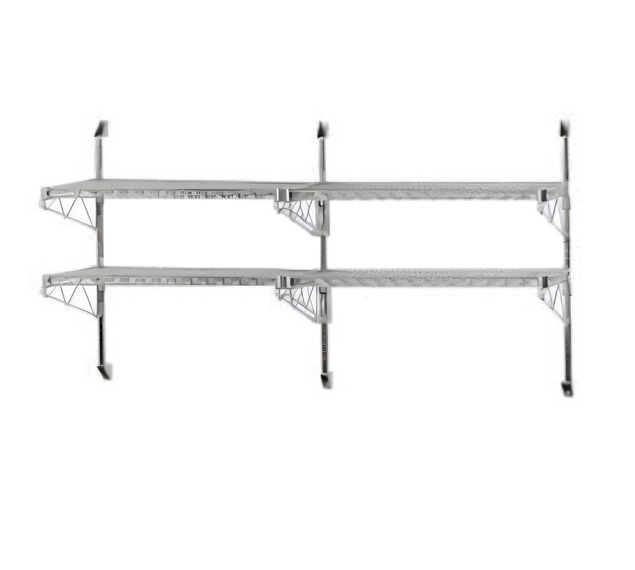 Product image #1 for Advance Tabco Special Value Heavy-Duty 2-Tier Adjustable Wall-Mount Wire Shelving Posts and Brackets for 18-Inch Shelves