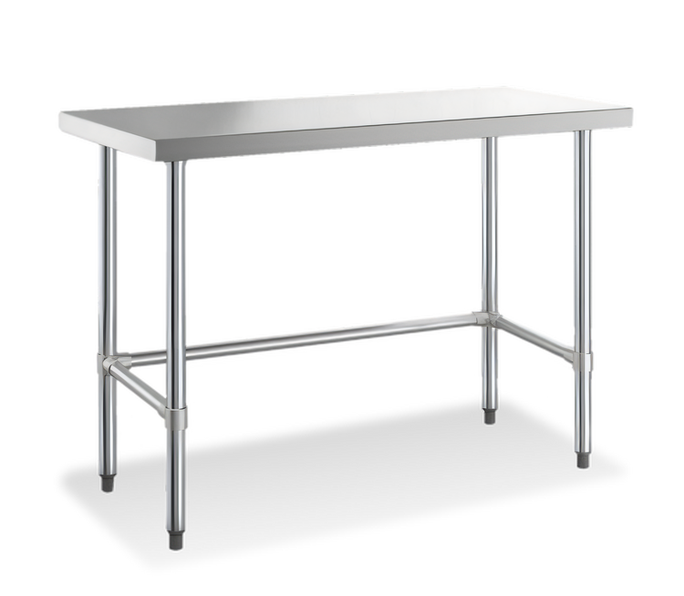 Product image #1 for Steel Works Stainless 60-Inch Open Base Worktable with 18-Gauge 304 Stainless Steel Flat Top