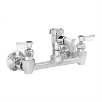 Wall-Mount Service Sink Mixing Faucet with 8-Inch Adjustable Centers, 3-Inch Spout, Garden Hose Outlet, and Vacuum Breaker
