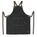 Thumbnail image #1 for Signature Chef Heavyweight Denim Cross-Back Bib Apron, 31-3/4 x 26-3/4 Inches, Dark Wash with Brown Straps