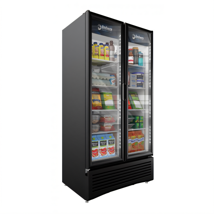 Product image #1 for Elite Series 26.7 Cu. Ft. Two-Section Reach-In Glass Door Refrigerated Display Merchandiser