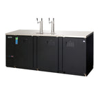 Thumbnail image #1 for Everest Refrigeration EBD4 Three-Section Direct Draw Keg Refrigerator, 4 Half-Barrel Kegs, 2 Towers, 4 Faucets, Black Vinyl