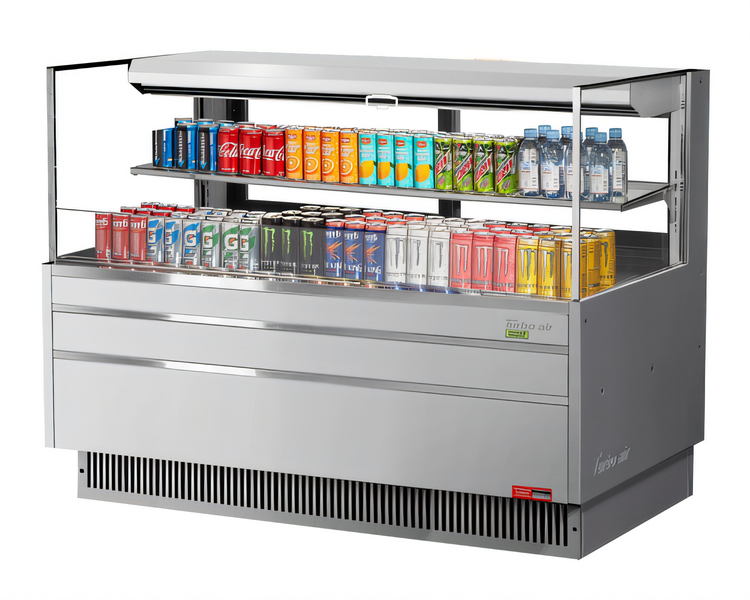 Product image #1 for Turbo Air Horizontal Low-Profile Open Display Merchandiser, 13 Cu. Ft., Self-Contained Refrigeration