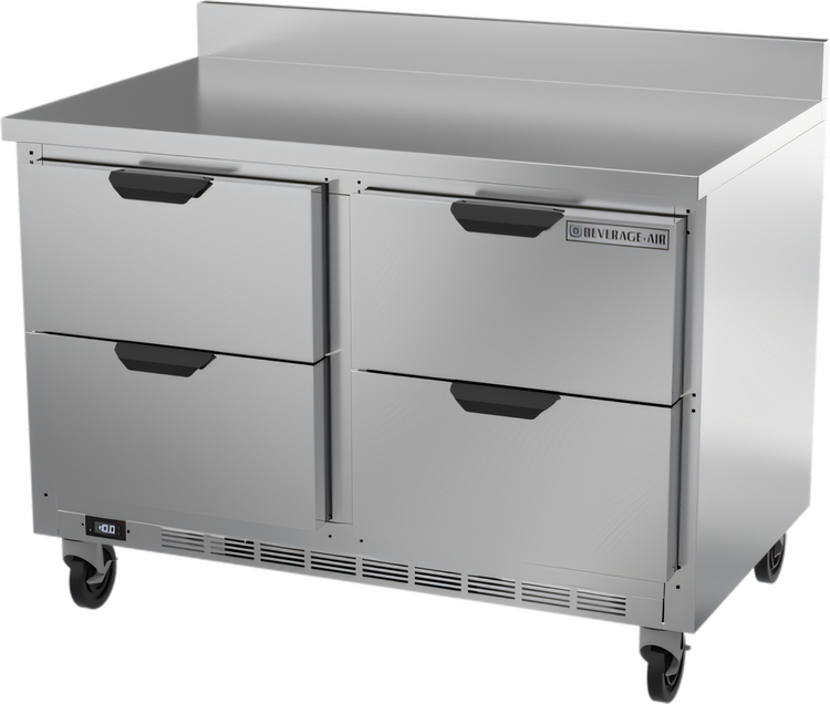 Product image #1 for Beverage-Air 48-Inch Two-Section Worktop Drawer Freezer, 4 Drawers, Foamed-In-Place Backsplash