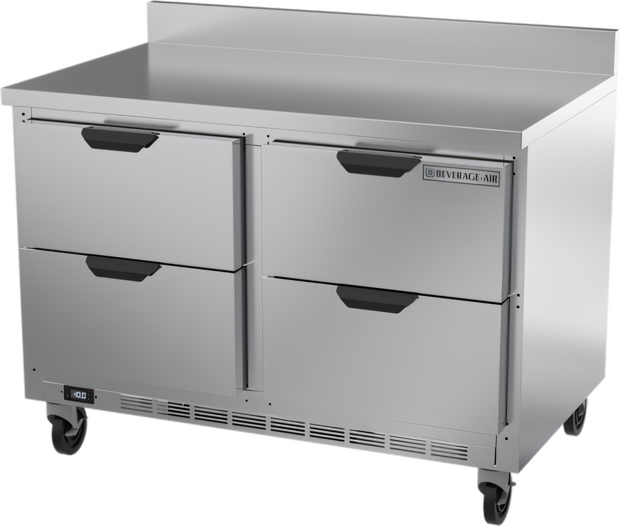 Product image #1 for Beverage-Air 48-Inch Two-Section Worktop Drawer Freezer, 4 Drawers, Foamed-In-Place Backsplash